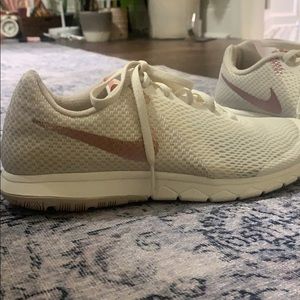 NIKE rose gold/ivory shoes